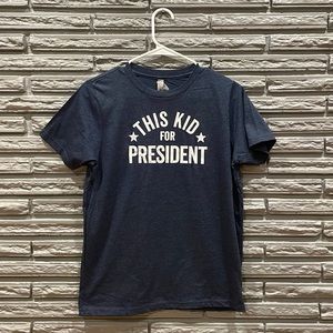 This Kid For President Kids Graphic T Shirt Navy Heather New With Tags